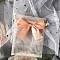 Rectangle Organza Drawstring Bags, Bowknot Gift Storage Pouches, Dark Salmon, 12x9cm
