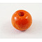 Natural Wood Beads, Rondelle, Lead Free, Dyed, Orange, Beads: 8mm in diameter, hole:3mm