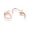 304 Stainless Steel Leverback Earring Findings, with Loop, Rose Gold, 16x10x2mm, Hole: 1.4mm, Pin: 0.7x0.9mm