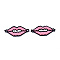 Handmade Seed Beads Links Connectors, with Elastic Thread, Loom Pattern, Lip, Pearl Pink, 17.5x40~41x1.5mm, Hole: 3mm