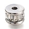 304 Stainless Steel Beads, with Crystal Rhinestone, Column, Stainless Steel Color, 8x6mm, Hole: 2mm