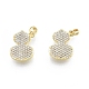 Латунные микропаве прозрачные подвески с фианитом KK-C006-24G-2