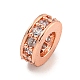 Бусины-проставки из латуни с кубическим цирконием KK-L215-008A-RG01-2