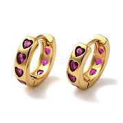 Серьги-кольца из латуни с микропаве из кубического циркония EJEW-L224-57G-07