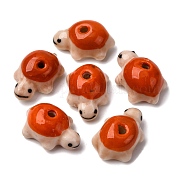 Ручной работы яркие остеклением шарики фарфора PORC-CJC0009-03C
