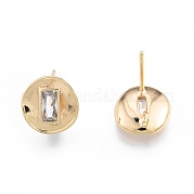 Латунные серьги-гвоздики из циркония KK-F841-13G