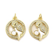 Латунные микропаве прозрачные подвески с фианитом KK-K365-01G-02