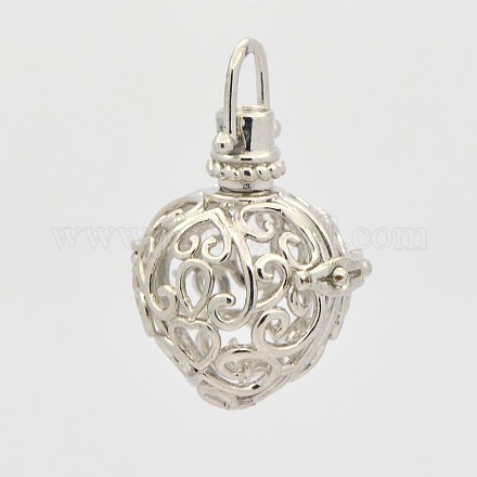 Филигранные сердечные подвески из латуни KK-D389-02P-1