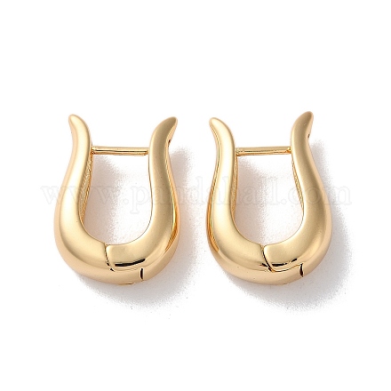 Серьги-кольца из латуни для женщин в форме подковы EJEW-B056-11G-1
