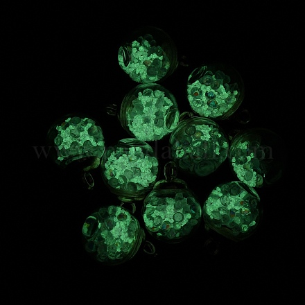 Светящиеся в темноте подвески из светящегося стекла GLAA-WH0030-18A-1