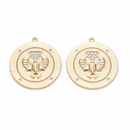 Латунные микропаве прозрачные подвески с фианитом KK-S356-738-1