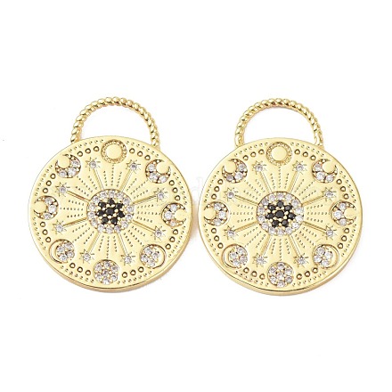 Латунные подвески с фианитами ZIRC-C024-27G-1