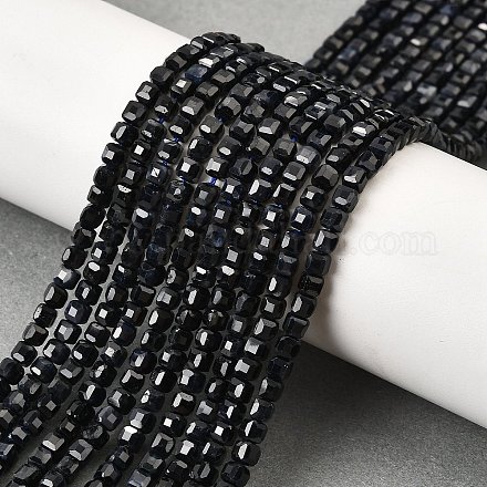 Бусины из натурального черного сапфира G-G259-B02-3x3mm-1