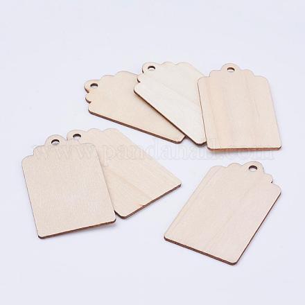 Неокрашенные деревянные большие подвески WOOD-L003-01-1