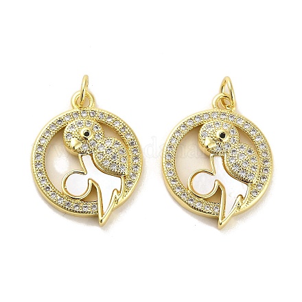 Латунные микропаве прозрачные подвески с фианитом KK-K365-01G-02-1