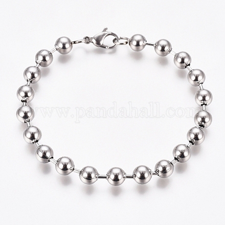Браслеты из шариковой цепи из нержавеющей стали 304 BJEW-G628-09P-1