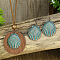 Bohemian Alloy Enamel & Wood Pendant Necklaces & Dangle Earrings Sets, Shell Shape, 400mm