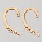 Alloy Ear Cuff Findings, with Horizontal Multi-Holes, Matte Gold Color, 50x25x2mm, Hole: 1.6mm and 1.5x3mm