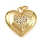 Brass Micro Pave Cubic Zirconia Pendants, Heart Shape Charms, Rack Plating, Cadmium Free & Lead Free, Long-Lasting Plated, with Jump Ring, Real 18K Gold Plated, 19x19.5x5.5mm, Hole: 3.2mm