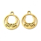 Ion Plating(IP) 304 Stainless Steel Charms, Laser Cut, Ring with Lotus Moon Charm, Golden, 14.5x12x1mm, Hole: 1.6mm