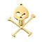 304 Stainless Steel Pendants, Laser Cut, Skull Charm, Golden, 27.5x22.5x1mm, Hole: 1.5mm
