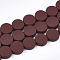 Spray Painted Non-magnetic Synthetic Hematite Beads Strands, Flat Round, Brown, 10x4mm, Hole: 1mm, about 44pcs/strand, 15.7 inch