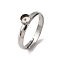 304 Stainless Steel Adjustable Ring Components, with 201 Stainless Steel Flat Round Plain Pad Ring Settings, Stainless Steel Color, Tray: 4mm, Inner Diameter: 17mm