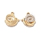 Rack Plating Alloy Crystal Rhinestone Pendants, Snail Charms, Golden, 18.5x17.5x2.5mm, Hole: 2mm
