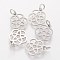 Tarnish Resistant 304 Stainless Steel Pendants, Flower, Stainless Steel Color, 13x12x1.1mm, Hole: 3mm