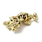 Brass Enamel Pendants, Cadmium Free & Nickel Free & Lead Free, Real 18K Gold Plated, Leopard Charms, Black, 18x39x21.5mm, Hole: 6mm