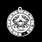 Non-Tarnish 201 Stainless Steel Pendants, Laser Engraved Pattern, Flat Round with Constellation, Cancer, 33x30x1mm, Hole: 2mm