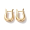 Horseshoe Brass Hoop Earrings for Women, Real 18K Gold Plated, 20x14x6mm