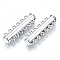 6-Strands Brass Magnetic Slide Lock Clasps, Nickel Free, 12-Hole, Tube, Platinum, 33.5x10.5x6.5mm, Hole: 1.4mm