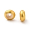 Rack Plating Alloy Beads, with Rubber, Rondelle, Matte Gold Color, 7x3mm, Hole: 1.4mm