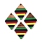 Jamaican Colour Epoxy Resin & Walnut Wood Pendants, Geometric Charms, Rhombus, 33x24.5x3.5mm, Hole: 2mm