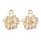 Alloy Pendants, Flower, Light Gold, 17x14x4mm, Hole: 2mm, about 833pcs/1000g