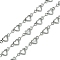 Tarnish Resistant 304 Stainless Steel Hollow Heart Link Chains, Unwelded, with Spool, Stainless Steel Color, 10x4.5x1.5mm, 4x2.5x0.5mm, about 32.81 Feet(10m)/Roll