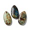 Natural Chrysocolla Pendants, Teardrop Charms, 40x20x8mm, Hole: 1.5mm