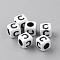 Opaque Acrylic Beads, Letter Style, Cube, Letter.C, 6x6x6mm, Hole: 3mm, about 3000pcs/500g