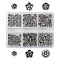 120Pcs 6 Style Tibetan Style Alloy Flower Beads, Antique Silver, 4.5~7.5x3~4mm, Hole: 1~1.5mm, 20pcs/style