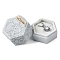Embossed Hexagon Plastic Pendant Necklace Storage Boxes, with Sponge, Silver, 5.5x5x4.85cm