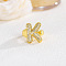 Brass Micro Pave Clear Cubic Zirconia Cuff Rings, Golden, Letter K, Inner Diameter: Adjustable