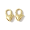 Brass Lobster Claw Clasps, Rack Plating, Long-Lasting Plated, Lead Free & Cadmium Free, Heart, Real 18K Gold Plated, 13.5x8x4mm, Hole: 1.2mm
