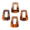 Transparent Resin & Walnut Wood Pendants, Trapezoid Charm, Coral, 37.5x27x3mm, Hole: 2mm