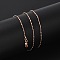 Brass Ball Chain Necklaces for Women, with 304 Stainless Steel Lobster Clasp, Rack Plating, Lead Free & Cadmium Free, Long-Lasting Plated, Rose Gold, 17.52 inch(44.5cm)