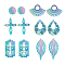 PVD Vacuum Plating 201 Stainless Steel Filigree Pendants, Etched Metal Embellishments, Rainbow Color, 24pcs/box