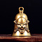 Skull Cross Brass Mini Altar Bells for Witchcraft Wiccan Altar Supplies, Vintage Jewelry, Golden, 33x25mm
