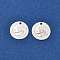 Brass Charms, Flat Round & Human Charm, Cadmium Free & Lead Free, 925 Sterling Silver Plated, 11x0.8mm, Hole: 1mm