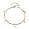 304 Stainless Steel Enamel Link Chains Anklets, Heart Charm Anklets, Colorful, 9-1/8 inch(23cm)
