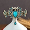 Alloy Rhinestone Claw Hair Clips, Hair Accessories for Women & Girls, Owl, Indicolite, 55x68mm